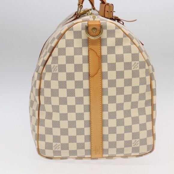 Louis Vuitton Keepall Bandouliere 55 White Canvas Travel Bag (Pre-Owned) - Picture 4 of 16